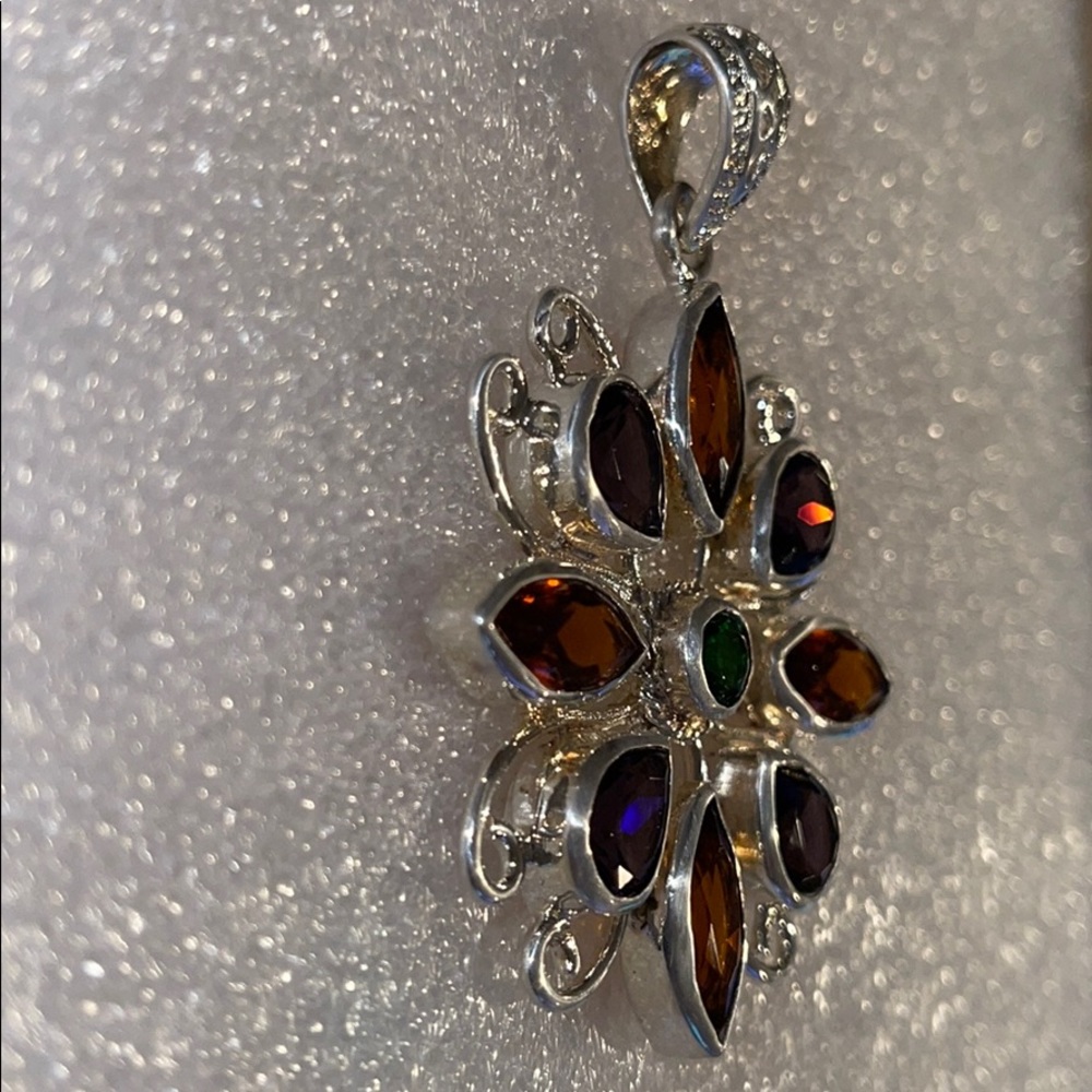 Solid Silver Genuine Gemstone Pendant - image 2